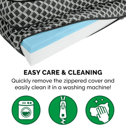Cooling Gel Dog Bed for Large Dogs W/ Removable Bolsters & Washable Cover, for Dogs up to 125 Lbs - Plush & Woven Decor Comfy Couch Sofa - Diamond Gray, Jumbo Plus/Xxl - FurrrBabies & More! - 7445030844843