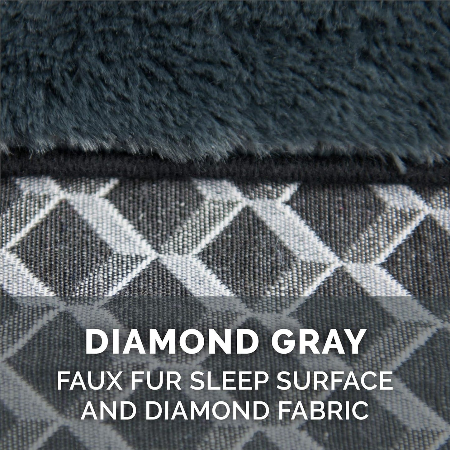 Cooling Gel Dog Bed for Large Dogs W/ Removable Bolsters & Washable Cover, for Dogs up to 125 Lbs - Plush & Woven Decor Comfy Couch Sofa - Diamond Gray, Jumbo Plus/Xxl - FurrrBabies & More! - 7445030844843