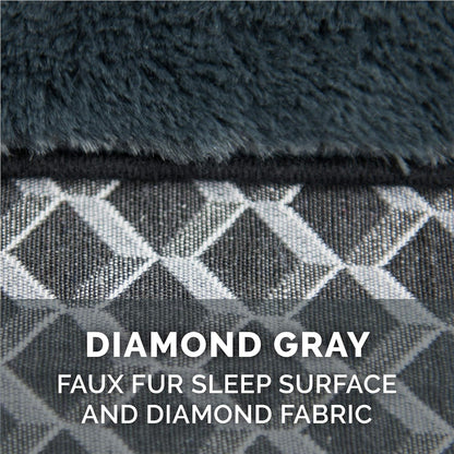 Cooling Gel Dog Bed for Large Dogs W/ Removable Bolsters & Washable Cover, for Dogs up to 125 Lbs - Plush & Woven Decor Comfy Couch Sofa - Diamond Gray, Jumbo Plus/Xxl - FurrrBabies & More! - 7445030844843