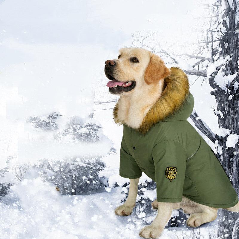 Cozy Canine Cotton Jacket: Stylish And Warm Winter Wear For Large Dogs - FurrrBabies & More! - Dog Clothing & Accessories
