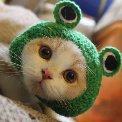 Cute Refined Cat Hat Elastic Autumn Winter Pet Hat Puppy Kittens Knitted Hat Party Photo Shoot Props Decoration Cat Accessories - FurrrBabies & More! - 7445043622650