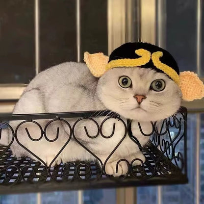 Cute Refined Cat Hat Elastic Autumn Winter Pet Hat Puppy Kittens Knitted Hat Party Photo Shoot Props Decoration Cat Accessories - FurrrBabies & More! - 313112558513