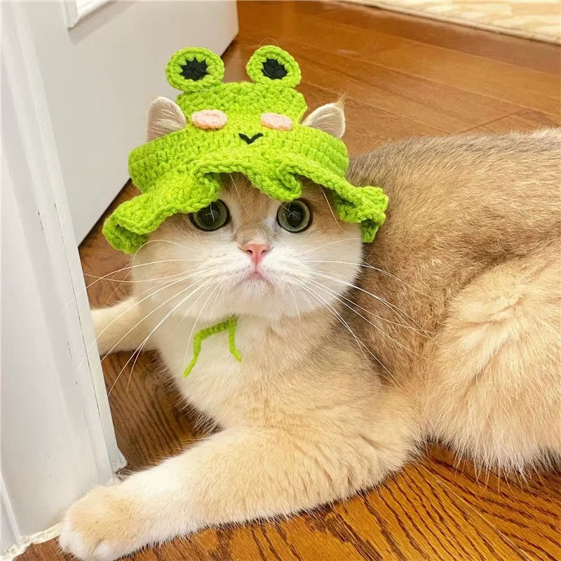Cute Refined Cat Hat Elastic Autumn Winter Pet Hat Puppy Kittens Knitted Hat Party Photo Shoot Props Decoration Cat Accessories - FurrrBabies & More! - 313037246229