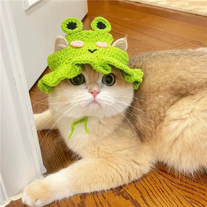 Cute Refined Cat Hat Elastic Autumn Winter Pet Hat Puppy Kittens Knitted Hat Party Photo Shoot Props Decoration Cat Accessories - FurrrBabies & More! - 313037246229