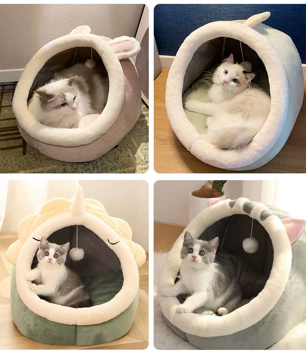 Deep Sleep Cat Bed Cartoon Pet Bed Foldable Removable Washable Pet Sleeping Bed for Small Dog Mat Bag Cave Cats Bed - FurrrBabies & More! - 7445024577542