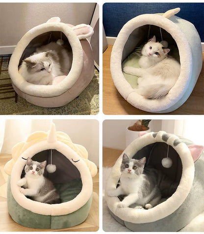 Deep Sleep Cat Bed Cartoon Pet Bed Foldable Removable Washable Pet Sleeping Bed for Small Dog Mat Bag Cave Cats Bed - FurrrBabies & More! - 7445024577542