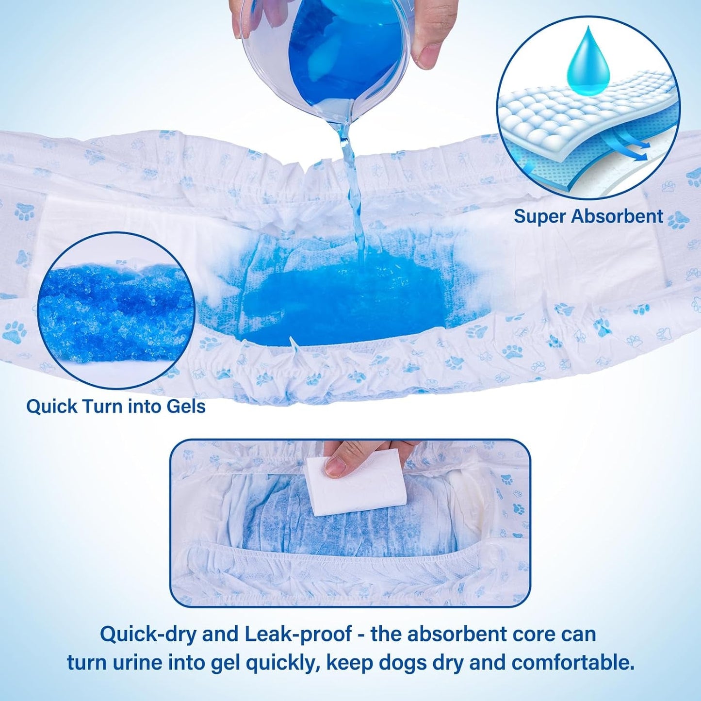 Disposable Male Dog Wraps - Dog Diapers for Male Dogs, Puppy Diapers 12Pcs Small - FurrrBabies & More! - 711181067378