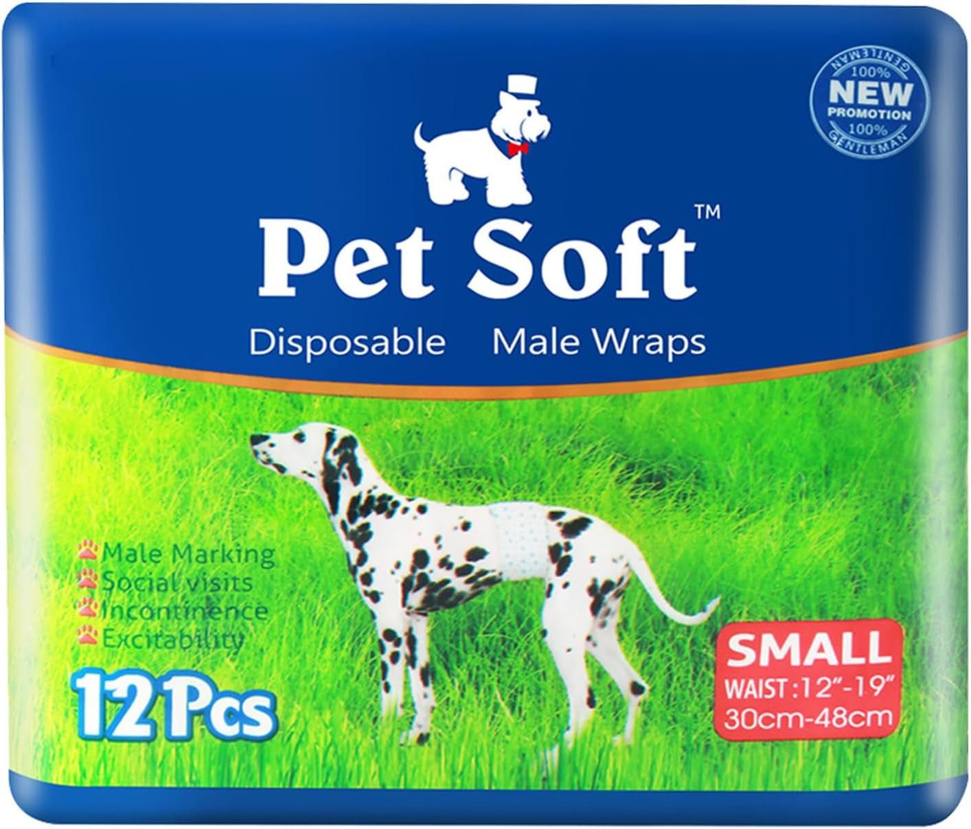 Disposable Male Dog Wraps - Dog Diapers for Male Dogs, Puppy Diapers 12Pcs Small - FurrrBabies & More! - 711181067378