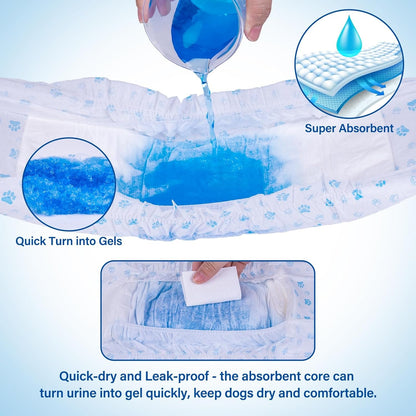 Disposable Male Wrap Dog Diaper,12Pcs,Xs - FurrrBabies & More! - 313028544532