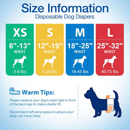 Disposable Male Wrap Dog Diaper,12Pcs,Xs - FurrrBabies & More! - 313028544532