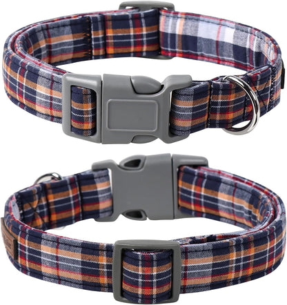 Dog and Cat Collar with Bowtie Grid Collar Plastic Buckle Light Adjustable Collars for Small Medium Large Dogs - FurrrBabies & More! - 313053767746