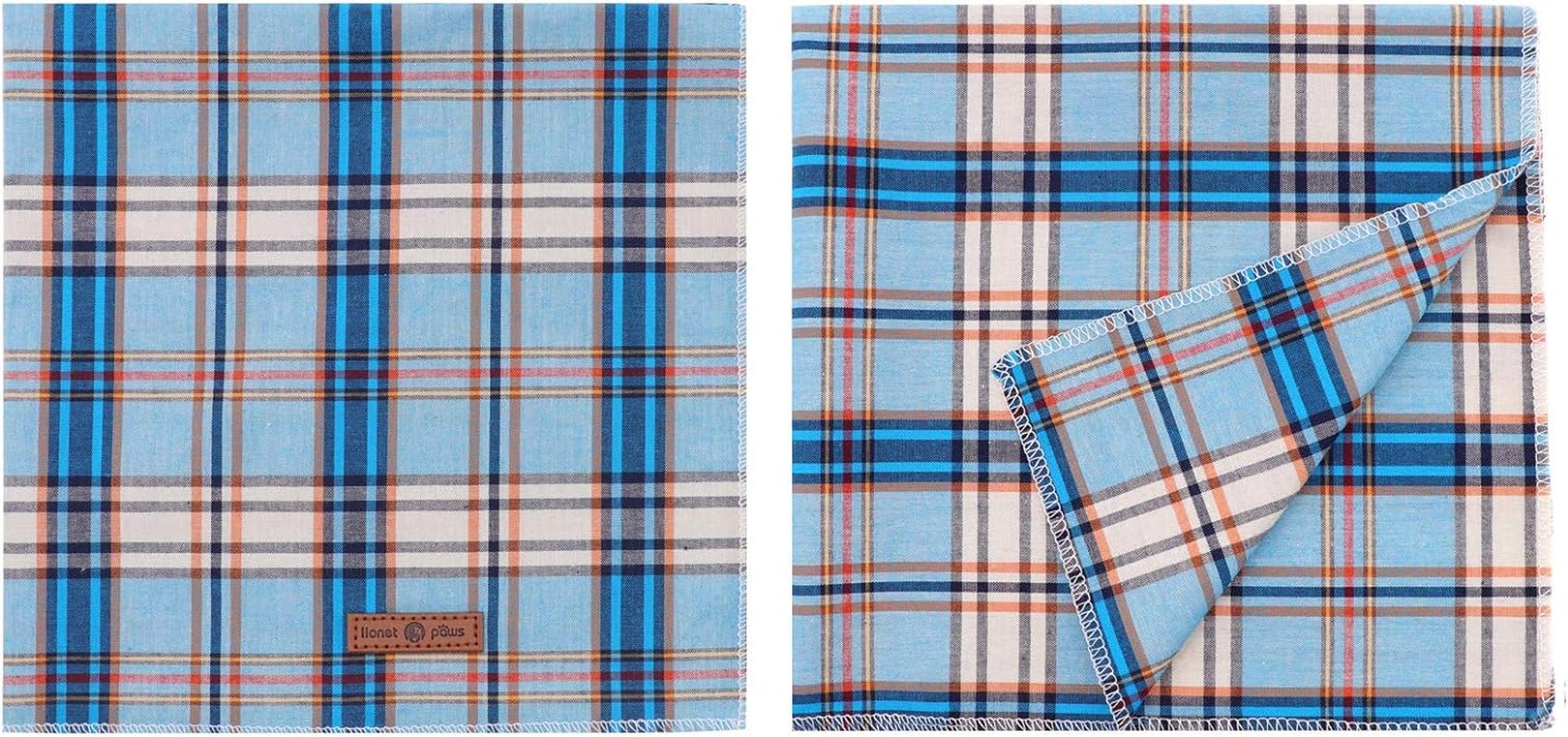 Dog Bandana for Small Medium Large Dogs, Cat Kerchief Blue Plaid, Triangle Bibs Scarf for Girl or Boy - FurrrBabies & More! - 313042194119