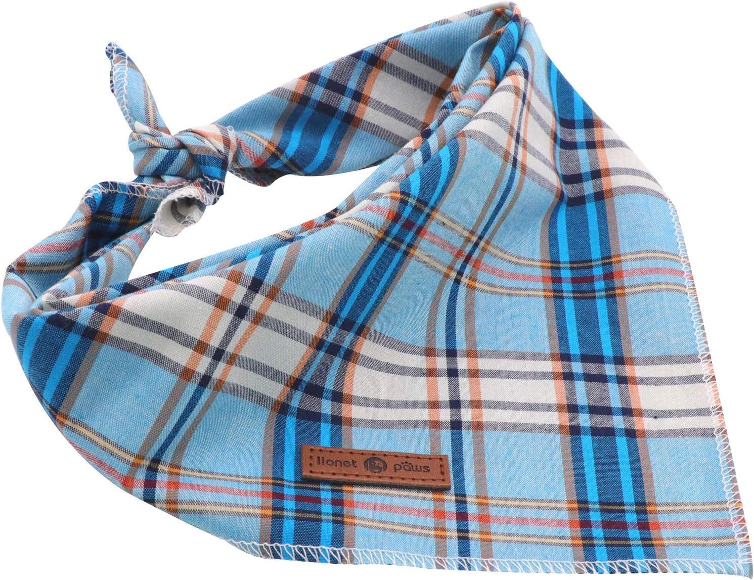 Dog Bandana for Small Medium Large Dogs, Cat Kerchief Blue Plaid, Triangle Bibs Scarf for Girl or Boy - FurrrBabies & More! - 313042194119