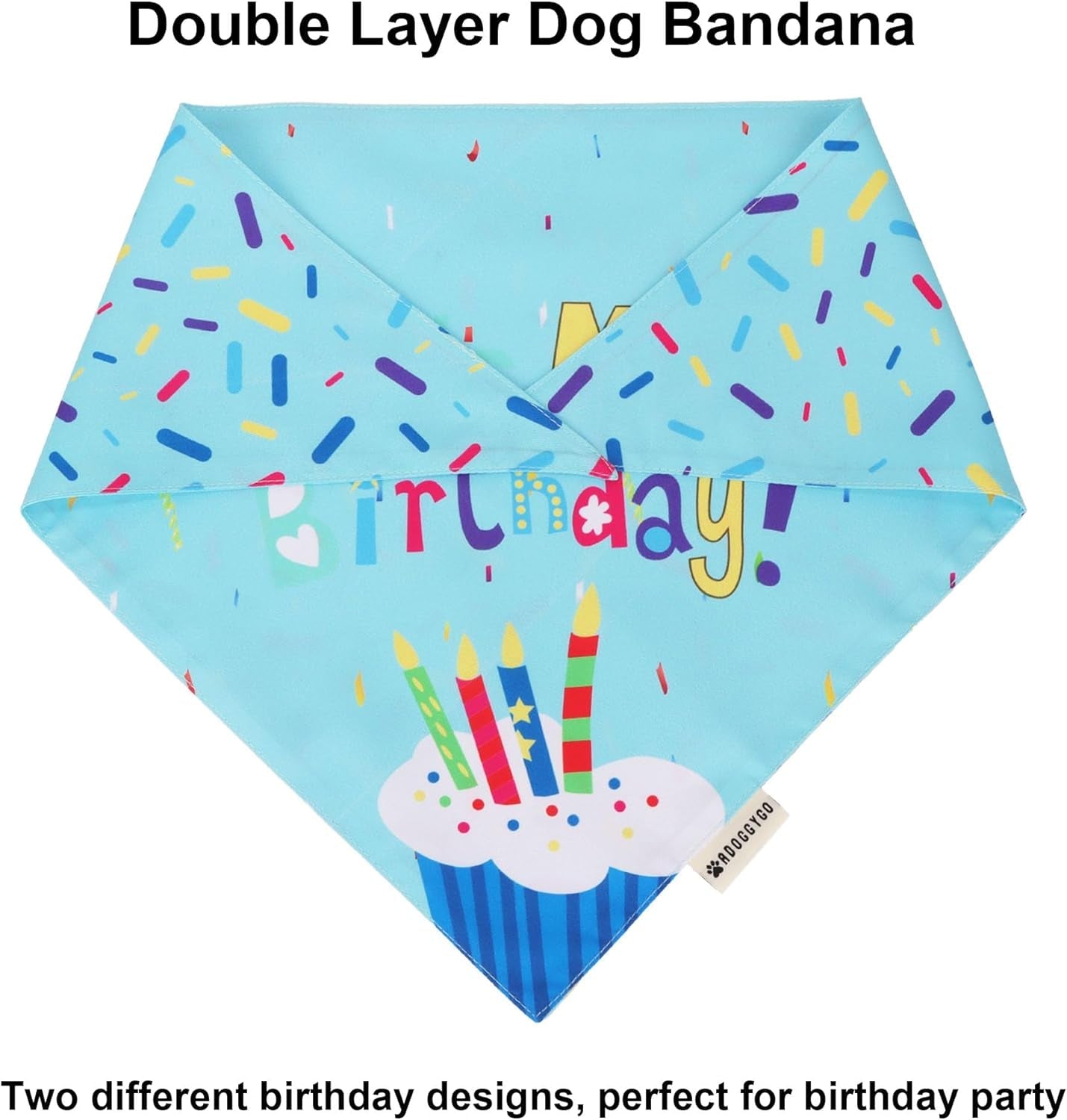 Dog Birthday Bandana Scarf and Blue Boy Pet Birthday Party Hat with Cute Bow Tie for Medium Large Dog Pet (Large) - FurrrBabies & More! - 744110072037