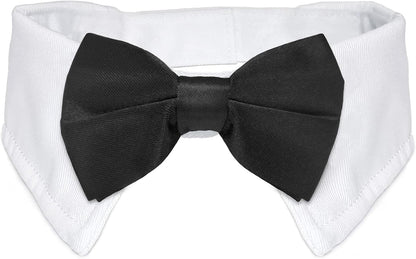Dog Bow Tie, Pet Bowtie Collar Black, Adjustable White Pet Tuxedo Collar with Black Dog Neck Bow Tie for Medium Large Boy Dogs Wedding Formal Tuxedo Suit Tux Outfits Birthday Costumes - FurrrBabies & More! - 7445029051078