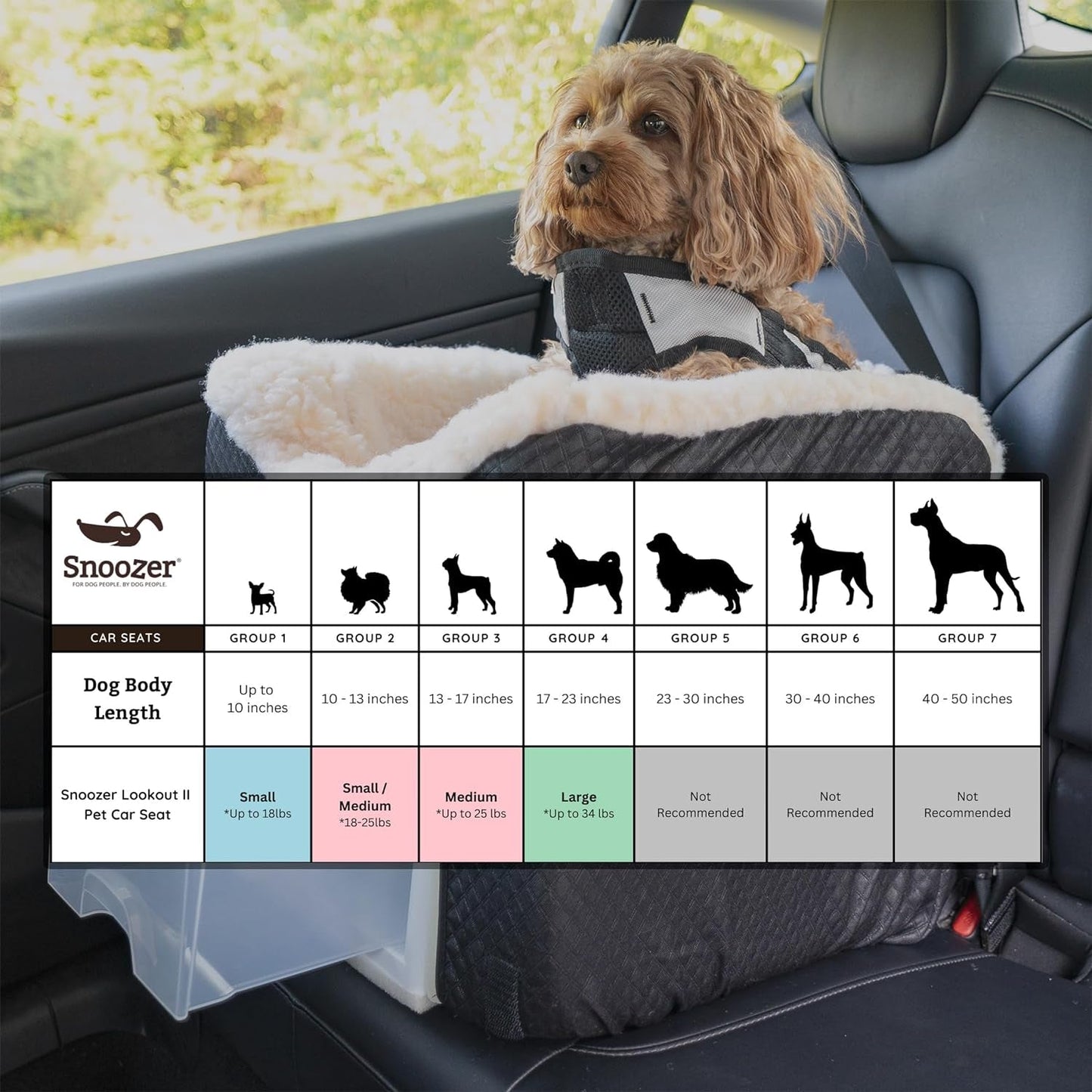 Dog Car Seat with Storage Tray: Lookout II Dog Booster Car Seat for Pets up to 18Lbs, Helps Alleviate Travel Sickness & Fear for Dogs, Removable Washable Cover – Black Quilted, Size Small - FurrrBabies & More! - 7445002683630