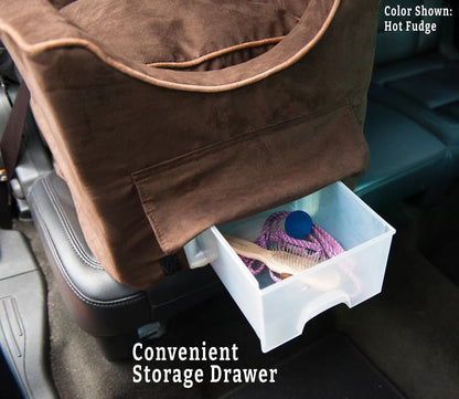 Dog Car Seat with Storage Tray: Lookout II Dog Booster Car Seat for Pets up to 18Lbs, Helps Alleviate Travel Sickness & Fear for Dogs, Removable Washable Cover – Black Quilted, Size Small - FurrrBabies & More! - 7445002683630