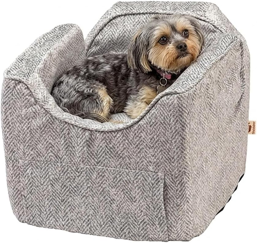 Dog Car Seat with Storage Tray: Lookout II Dog Booster Car Seat for Pets up to 18Lbs, Helps Alleviate Travel Sickness & Fear for Dogs, Removable Washable Cover – Palmer Dove, Size Small - FurrrBabies & More! - 313049759786