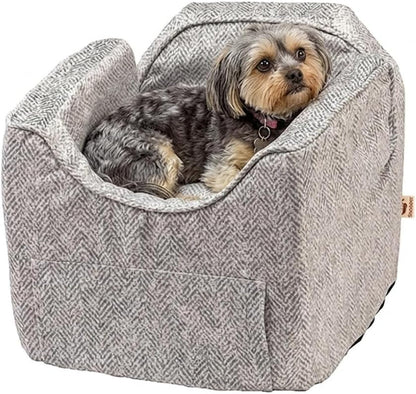 Dog Car Seat with Storage Tray: Lookout II Dog Booster Car Seat for Pets up to 18Lbs, Helps Alleviate Travel Sickness & Fear for Dogs, Removable Washable Cover – Palmer Dove, Size Small - FurrrBabies & More! - 313049759786