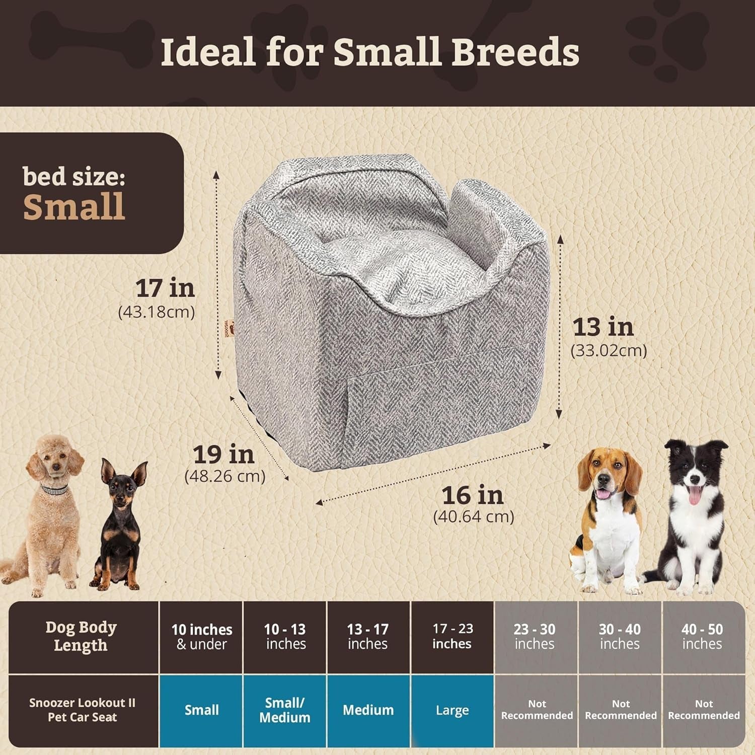 Dog Car Seat with Storage Tray: Lookout II Dog Booster Car Seat for Pets up to 18Lbs, Helps Alleviate Travel Sickness & Fear for Dogs, Removable Washable Cover – Palmer Dove, Size Small - FurrrBabies & More! - 313049759786