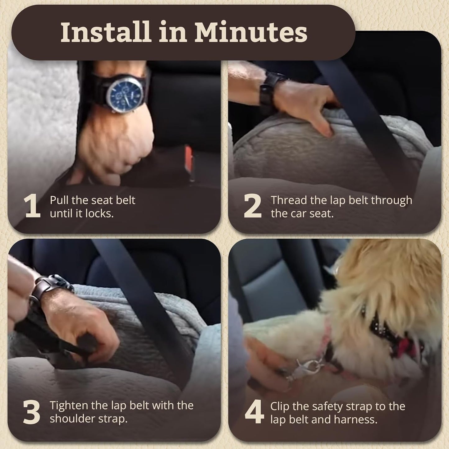 Dog Car Seat with Storage Tray: Lookout II Dog Booster Car Seat for Pets up to 18Lbs, Helps Alleviate Travel Sickness & Fear for Dogs, Removable Washable Cover – Palmer Dove, Size Small - FurrrBabies & More! - 313049759786