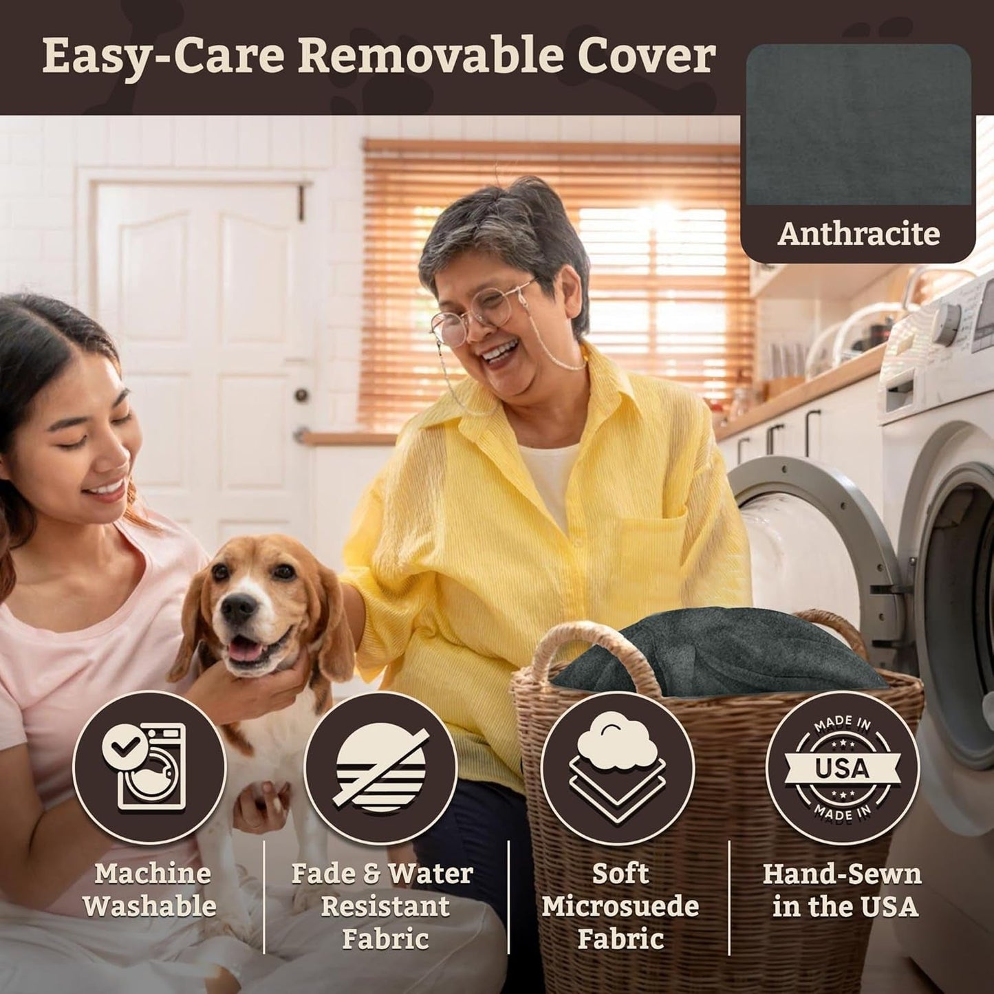Dog Car Seat with Storage Tray: Lookout II Dog Booster Car Seat Medium Sized Dog, Pet Car Seat to Help Car Sickness for Dogs, Included Harness Strap, Anthracite Removable Washable Cover - FurrrBabies & More! - 313029291237
