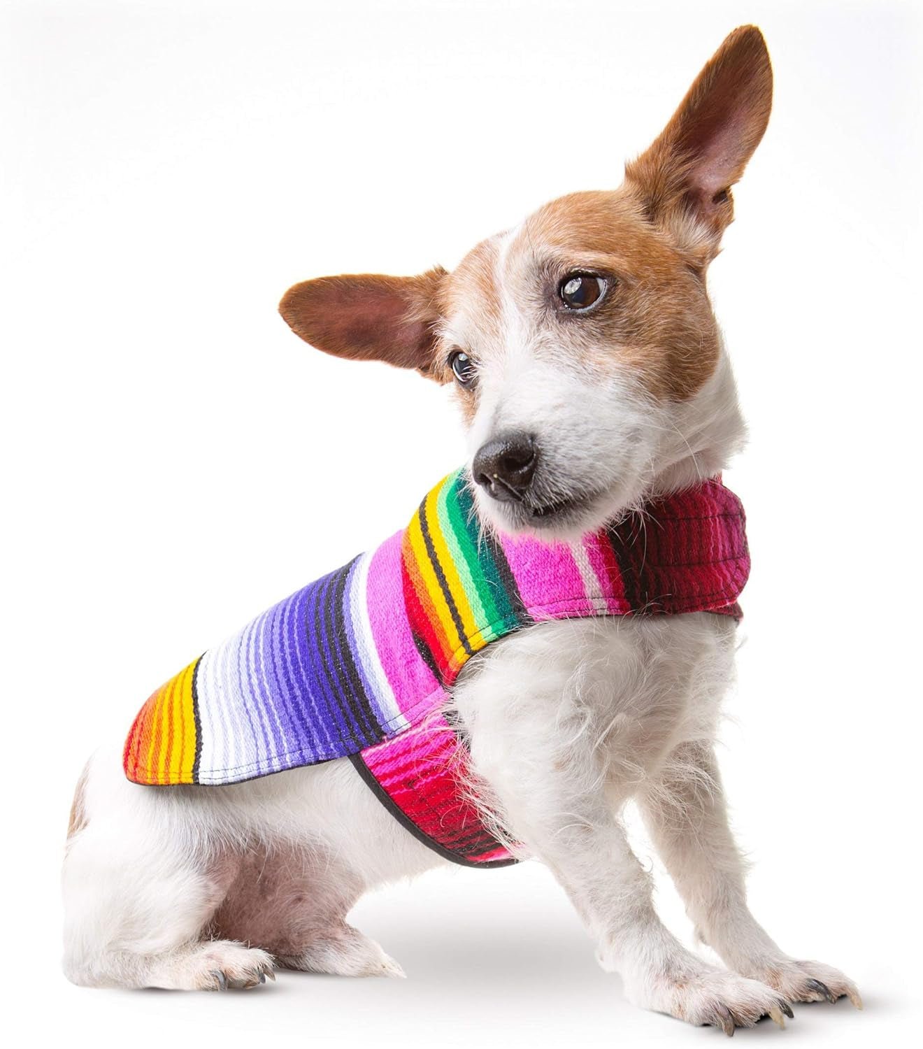 Dog Clothes - Handmade Dog Poncho - Cinco De Mayo Chihuahua Costume from Authentic Mexican Blanket (Pink, XXS) - FurrrBabies & More! - 7445048346360
