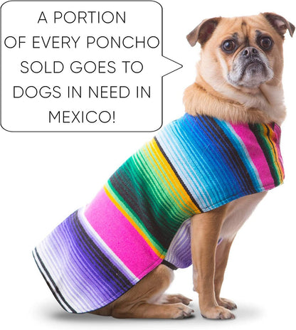 Dog Clothes - Handmade Dog Poncho - Cinco De Mayo Chihuahua Costume from Authentic Mexican Blanket (Pink, XXS) - FurrrBabies & More! - 7445048346360