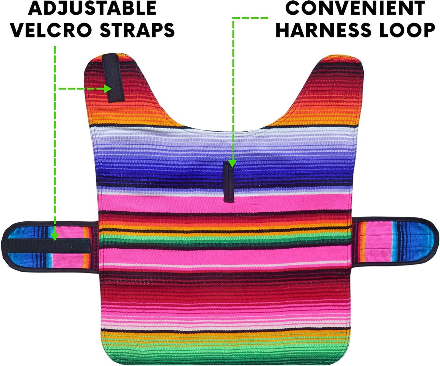 Dog Clothes - Handmade Dog Poncho - Cinco De Mayo Chihuahua Costume from Authentic Mexican Blanket (Pink, XXS) - FurrrBabies & More! - 7445048346360