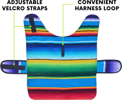Dog Clothes - Handmade Dog Poncho from Authentic Mexican Blanket by (Blue, Small) - FurrrBabies & More! - 313096361307