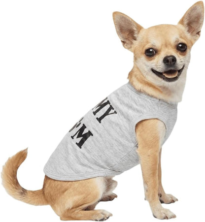 Dog Clothes Puppy Shirts I Love My Mom Dog T Shirt for Small Dogs, Small, Grey - FurrrBabies & More! - 313111893844