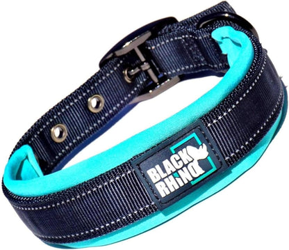 Dog Collars for Medium Dogs - Adjustable Reflective Heavy Duty Dog Collar with Ultra - Soft Neoprene Padding - Weatherproof, Durable, and Comfortable - Ideal for Active Dogs - Aqua and Gray - FurrrBabies & More! - 313111225270