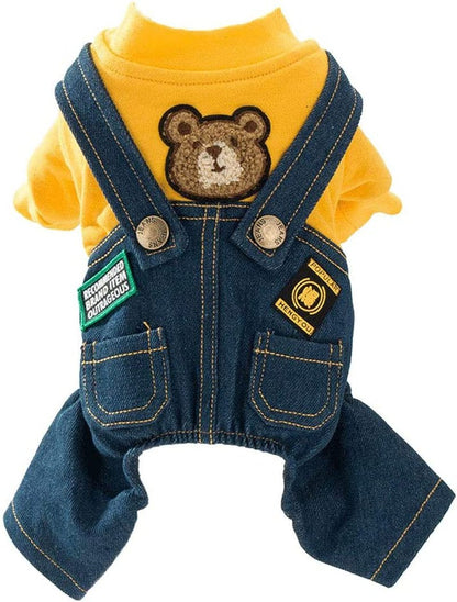 Dog Costume Clothes, Cute Denim Overalls for Small & Medium Pets, Boy & Girl Dogs Coats Jeans T-Shirts Sweatshirts - FurrrBabies & More! - 744110793727