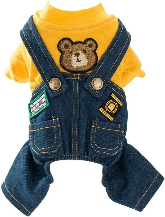 Dog Costume Clothes, Cute Denim Overalls for Small & Medium Pets, Boy & Girl Dogs Coats Jeans T-Shirts Sweatshirts - FurrrBabies & More! - 744110793727