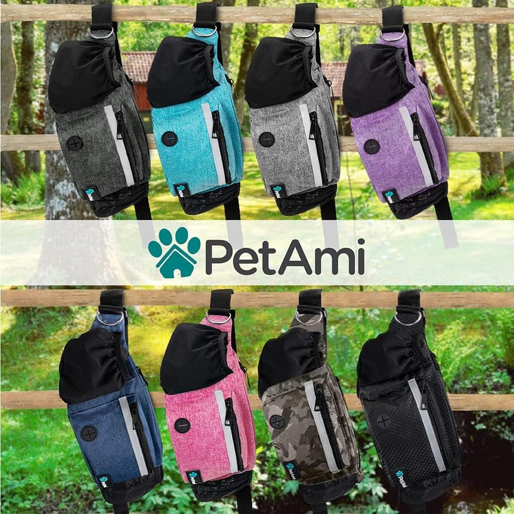 Dog Fanny Pack, Treat Pouch for Dog Walking, Training, Built in Poop Bag Dispenser, Water Bottle Holder, Collapsible Bowl, Pet Treat Waist Belt for Hiking, Running, Kibbles (Camo Black) - FurrrBabies & More! - 726084350601