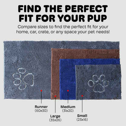 Dog Gone Smart Dirty Dog Doormat - Fast Drying Rug with Super Gripper Backing for Clean Floors - Super Absorbent and Machine Washable Mat for Muddy Paws - Brown - FurrrBabies & More! - 711181252170