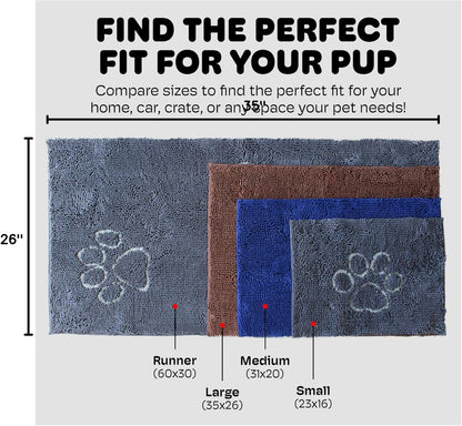 Dog Gone Smart Dirty Dog Doormat - Fast Drying Rug with Super Gripper Backing for Clean Floors - Super Absorbent and Machine Washable Mat for Muddy Paws - Brown - FurrrBabies & More! - 711181252170