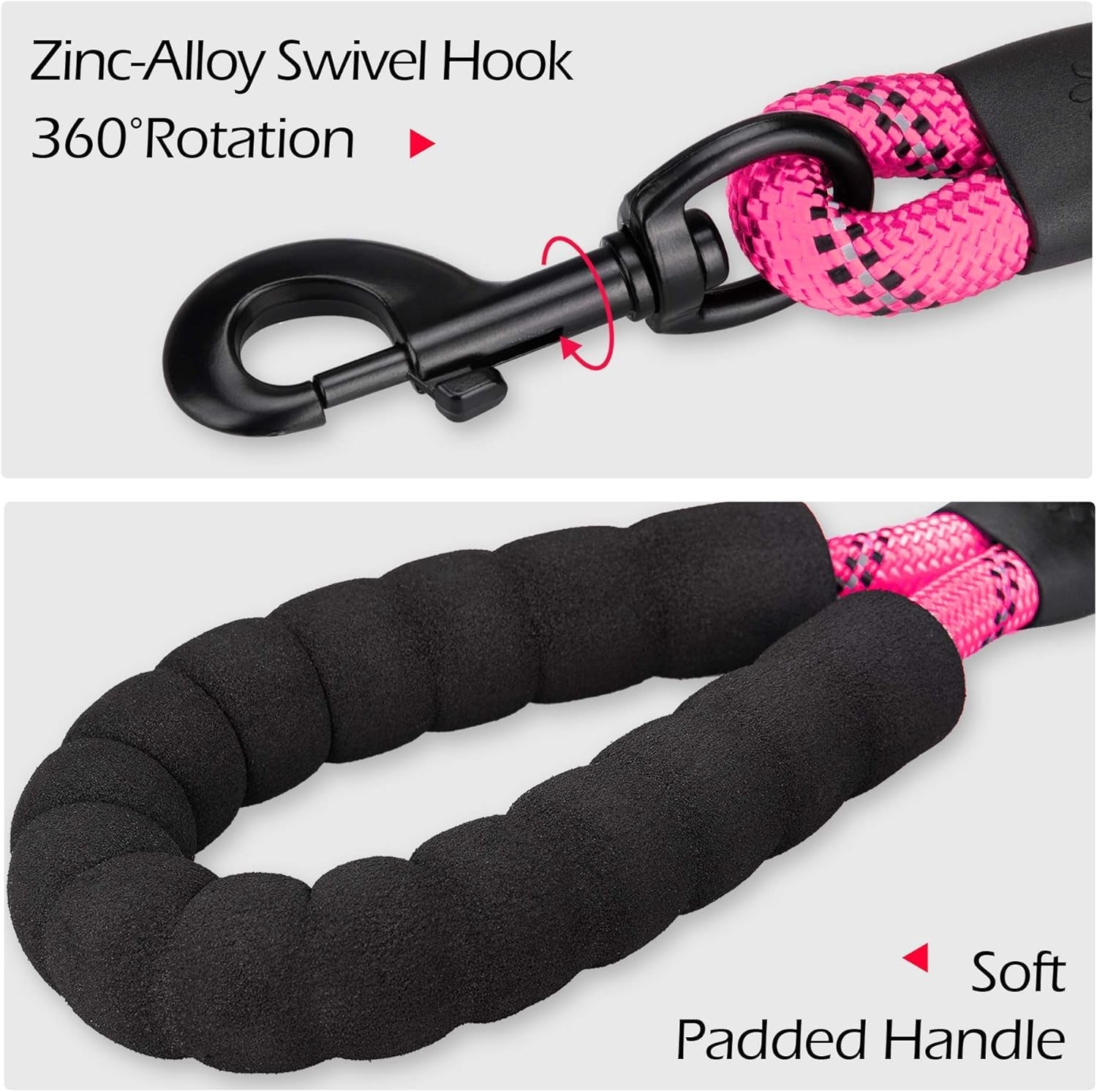 Dog Harness and Leash Combo, Escape Proof No Pull Vest Harness, with 5 Feet Leash, Reflective Adjustable Soft Padded Pet Harness with Handle for Small to Large Dogs(Pink,M) - FurrrBabies & More! - 744110177268