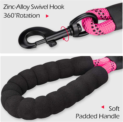 Dog Harness and Leash Combo, Escape Proof No Pull Vest Harness, with 5 Feet Leash, Reflective Adjustable Soft Padded Pet Harness with Handle for Small to Large Dogs(Pink,M) - FurrrBabies & More! - 744110177268