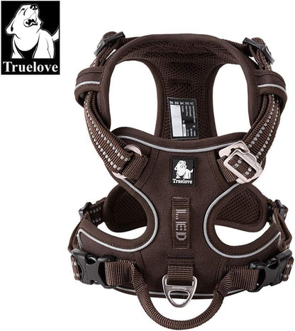 Dog Harness No Pull Nylon Reflective Pet Harness Adjustable Comfortable Control Step - In Brilliant Colors Truelove TLH56512 - FurrrBabies & More! - 711181592849
