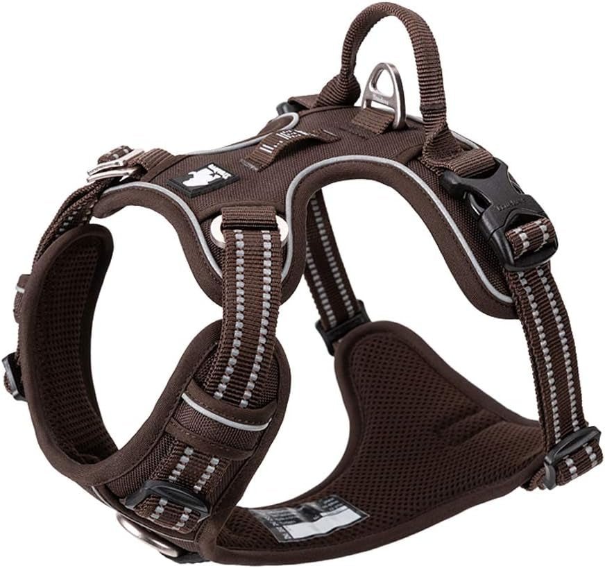 Dog Harness No Pull Nylon Reflective Pet Harness Adjustable Comfortable Control Step - In Brilliant Colors Truelove TLH56512 XS - FurrrBabies & More! - 313024467422