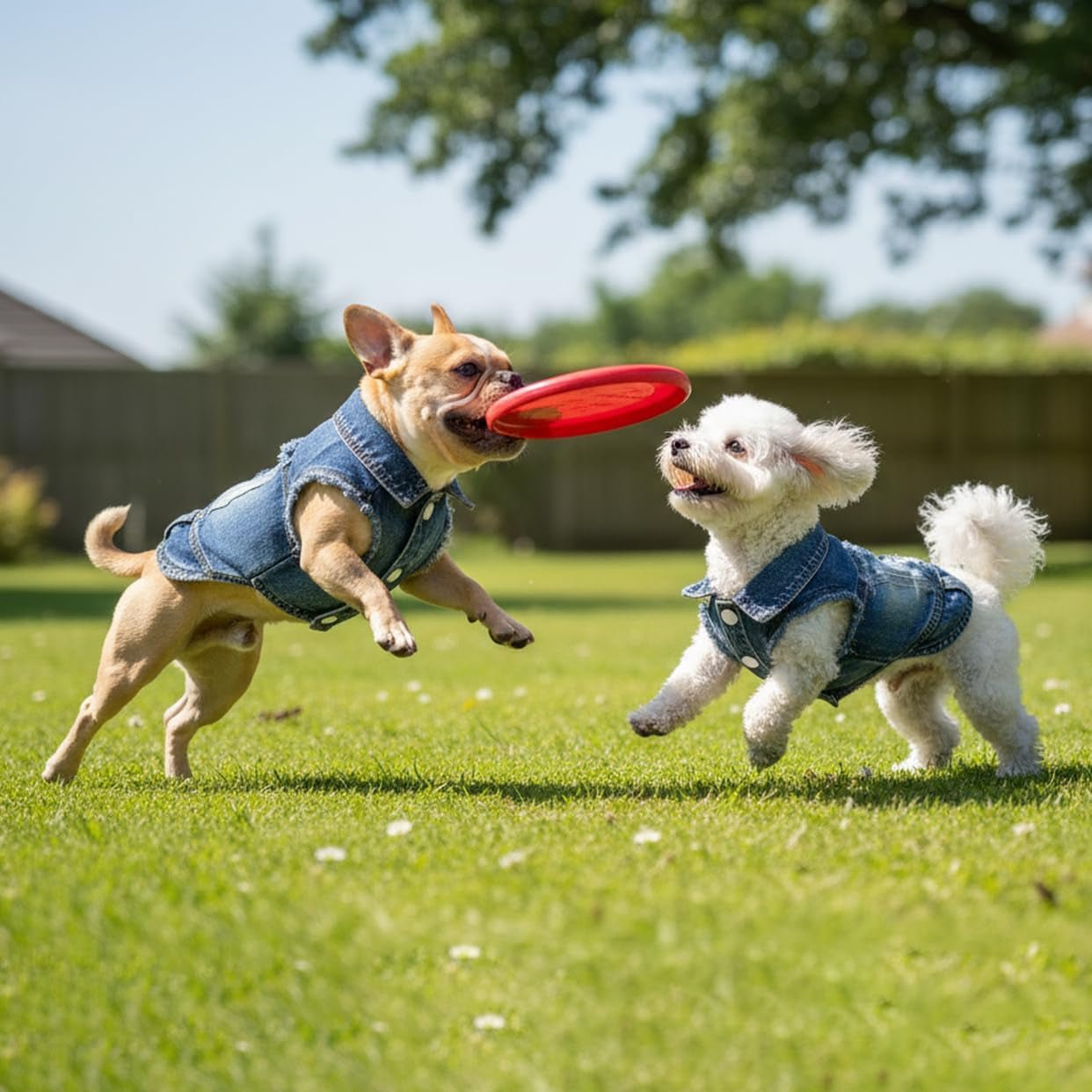 Dog Jean Jacket, Blue Denim Lapel Vest Coat T-Shirt Costume Girl Boy Puppy Clothes, Comfort and Cool Apparel for Small Medium Dogs Cats - FurrrBabies & More! - 313032730785