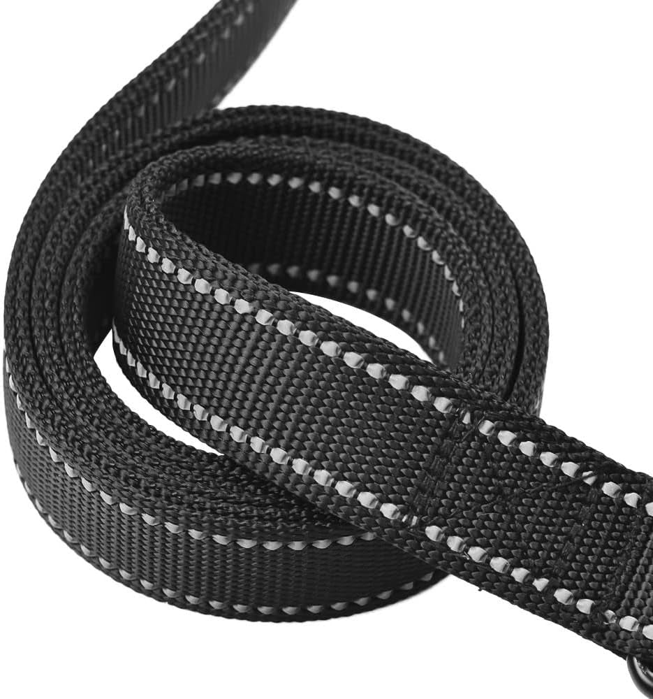 Dog Leash 6Ft Long,Traffic Padded Two Handle,Heavy Duty,Reflective Double Handles Lead for Control Safety Training,Leashes for Large Dogs or Medium Dogs,Dual Handles Leads(Black) - FurrrBabies & More! - 7445010179194