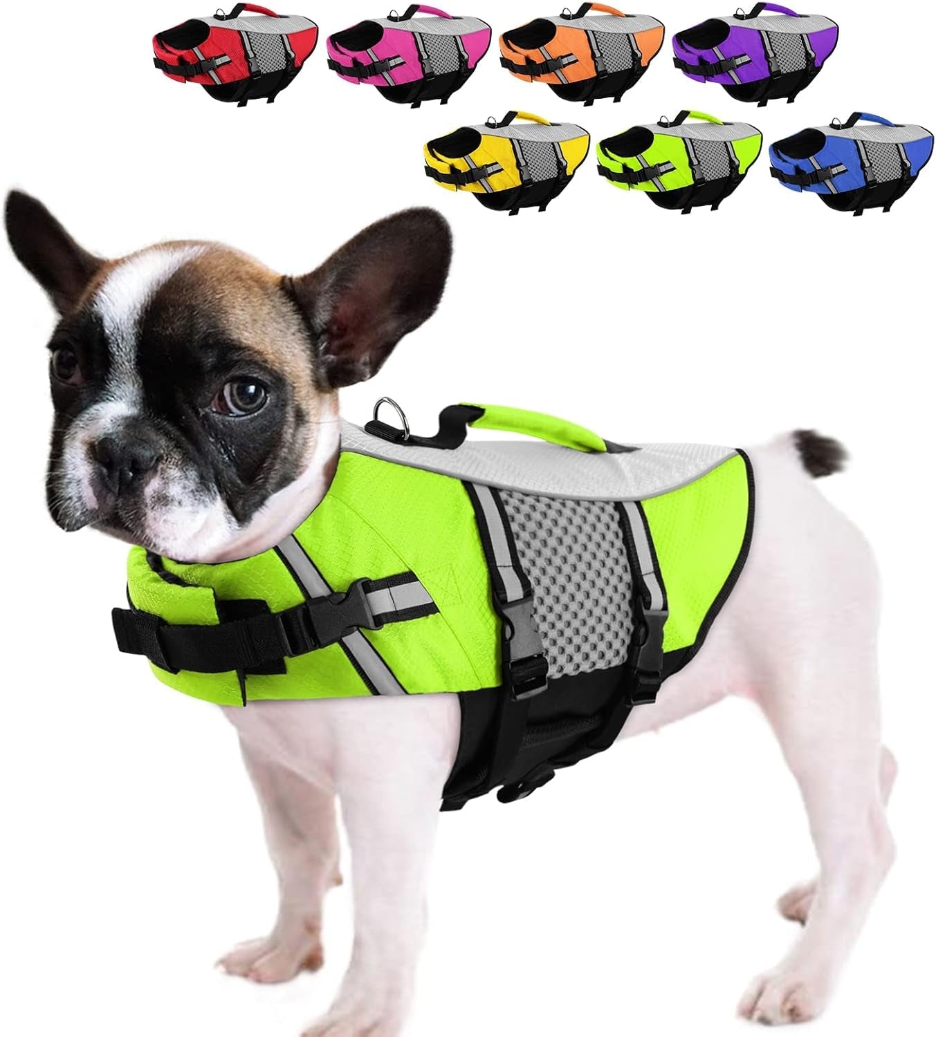 Dog Life Jacket Small Float Vests for Swimming Boating Kayaking Mediumn Puppy Dogs Cats Neoprene Life Preserver Pet Water Lifesaver Lightweight Reflective Green,L - FurrrBabies & More! - 711181501599