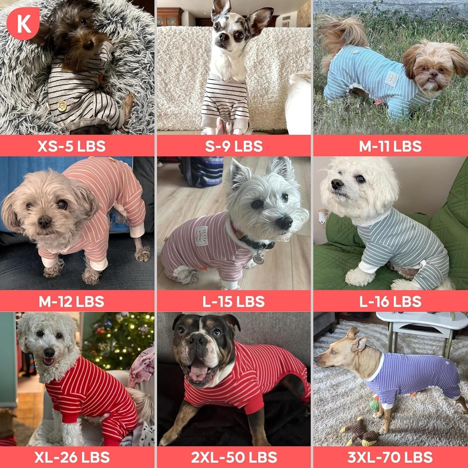 Dog Pajamas Stretchable 4 Legs Doggie Jammies Striped Dog PJS Jumpsuit Lightweight Onesie Puppy Pajamas Soft Breathable Cozy Pet Outfit PJS Comfortable Sleepwear, Green Striped, X - Small - FurrrBabies & More! - 726084276796