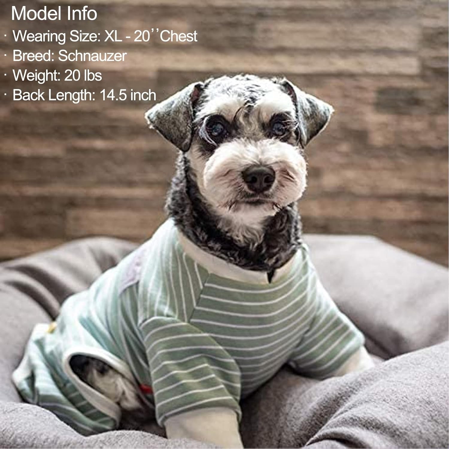 Dog Pajamas Stretchable 4 Legs Doggie Jammies Striped Dog PJS Jumpsuit Lightweight Onesie Puppy Pajamas Soft Breathable Cozy Pet Outfit PJS Comfortable Sleepwear, Green Striped, X - Small - FurrrBabies & More! - 726084276796