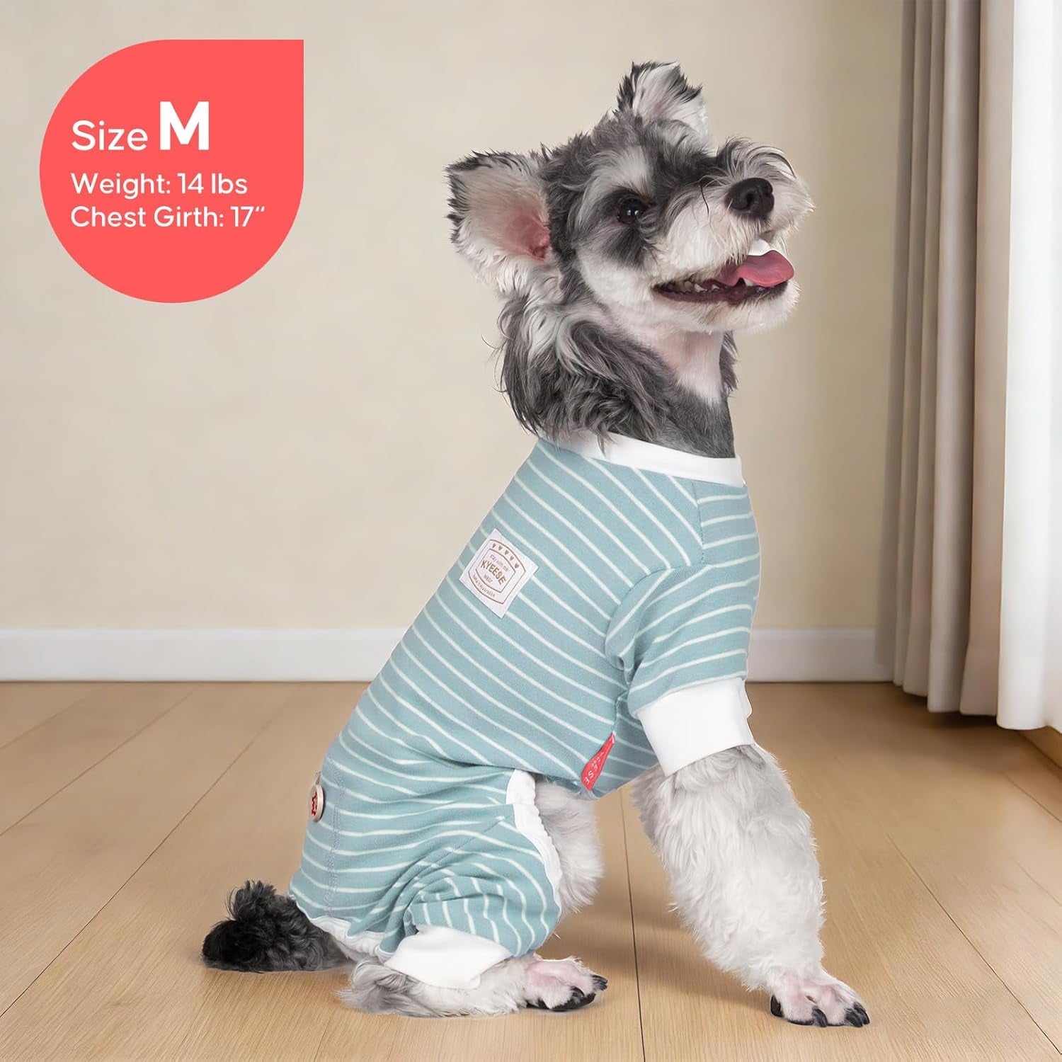 Dog Pajamas Stretchable 4 Legs Doggie Jammies Striped Dog PJS Jumpsuit Lightweight Onesie Puppy Pajamas Soft Breathable Cozy Pet Outfit PJS Comfortable Sleepwear, Green Striped, X - Small - FurrrBabies & More! - 726084276796