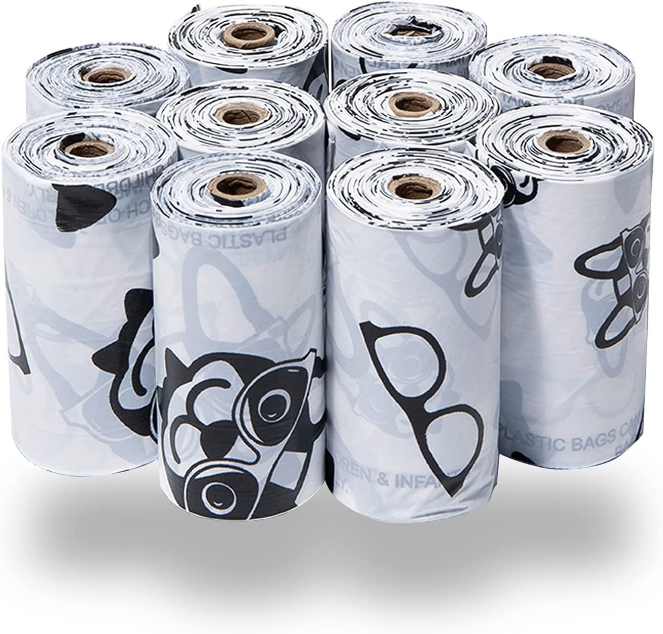 Dog Poop Bags for Waste Refuse Cleanup, Doggy Roll Replacements for Outdoor Puppy Walking and Travel, Leak Proof and Tear Resistant, Thick Plastic - White, 150 Bags - FurrrBabies & More! - 313112940936