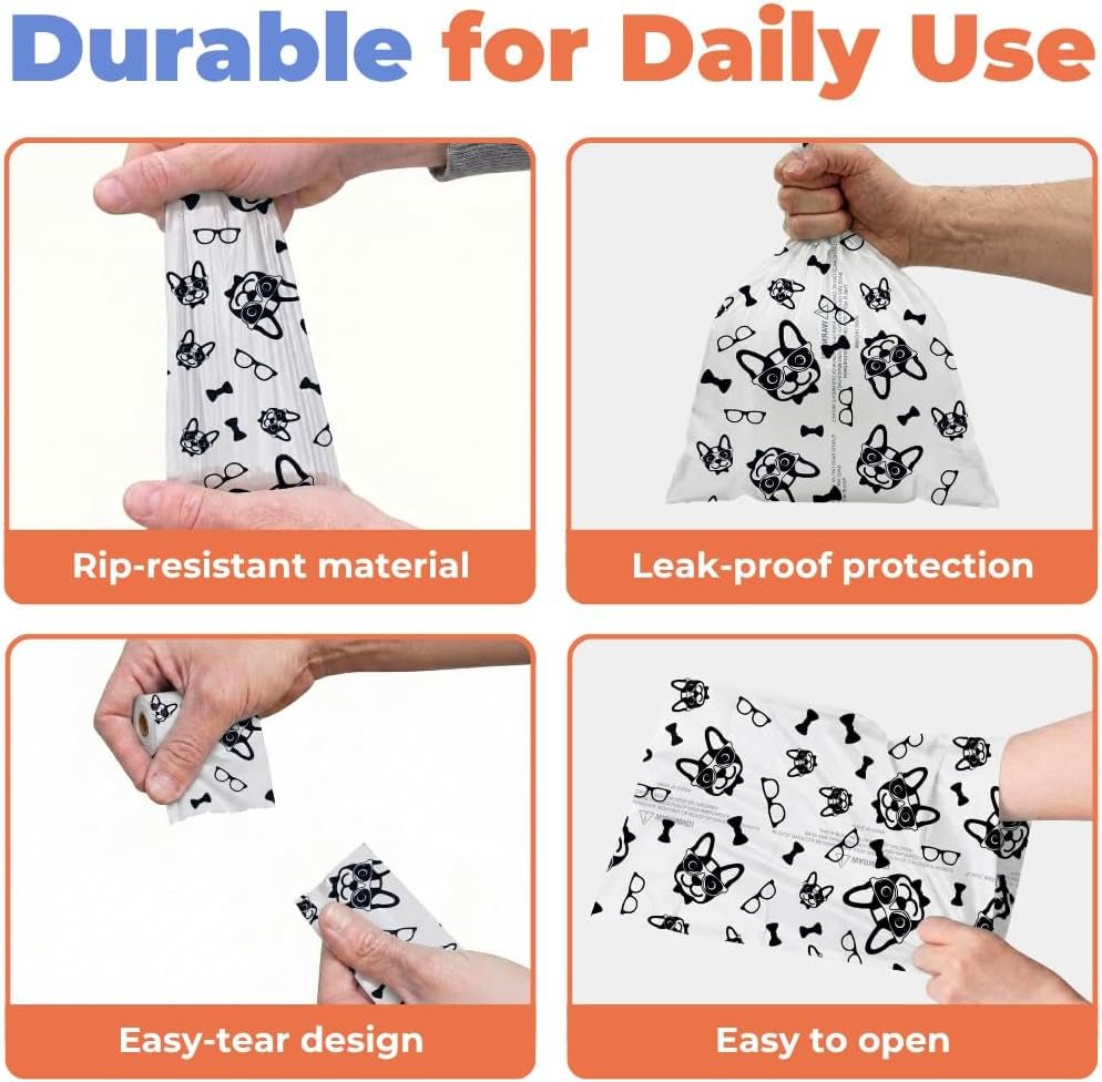 Dog Poop Bags for Waste Refuse Cleanup, Doggy Roll Replacements for Outdoor Puppy Walking and Travel, Leak Proof and Tear Resistant, Thick Plastic - White, 150 Bags - FurrrBabies & More! - 313112940936