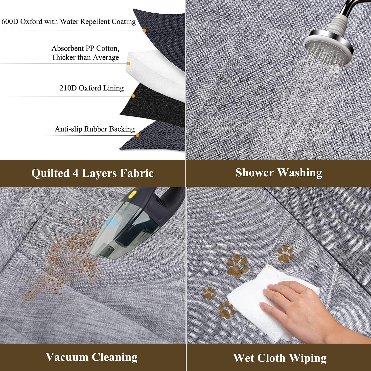 Dog Seat Cover Easyhammock Dog Hammock, Seat Cover for Car, Back Backseat Split Hair Resistant Protector for Pet, Standard, Heather Black - FurrrBabies & More! - 7445047386336